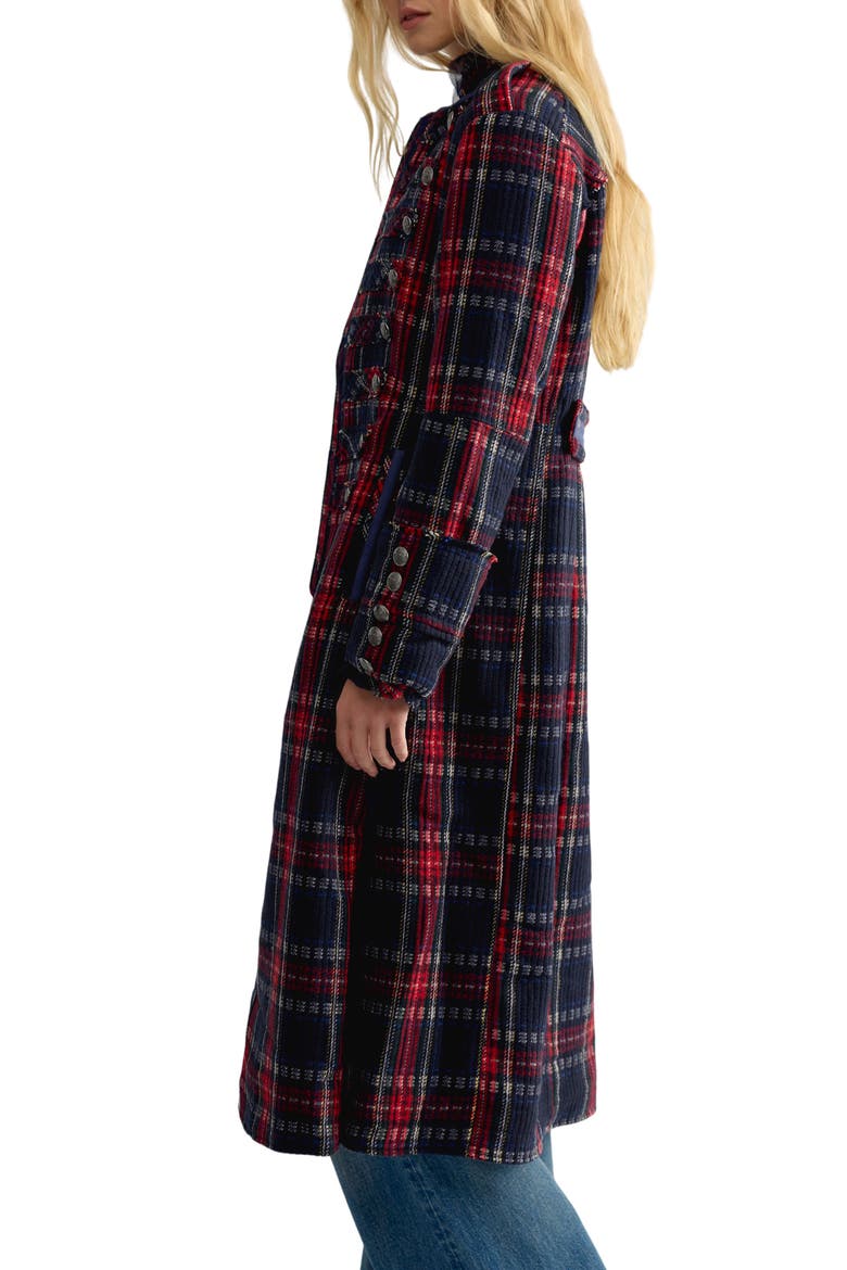 Ace of Swords Tartan Coat, Alternate, color, DARK COMBO