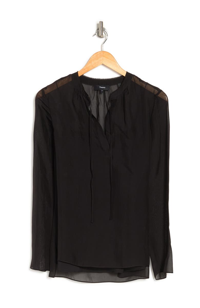 Theory Livilla Long Sleeve Srch Silk Blouse, Alternate, color, 