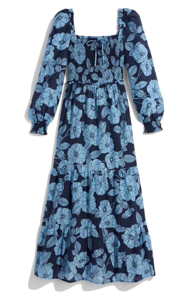 Long Sleeve Smocked Midi Dress