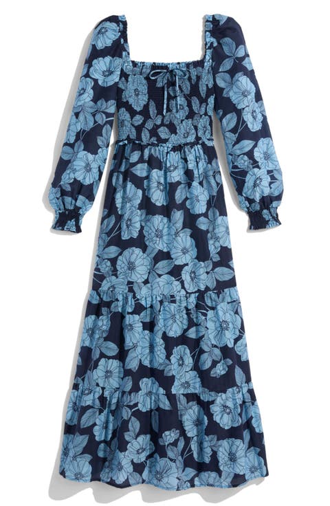 Long Sleeve Smocked Midi Dress