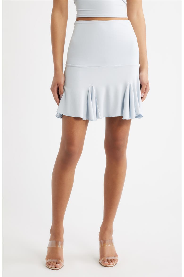 Margot Godet Hem Miniskirt, Main, color, BABY BLUE