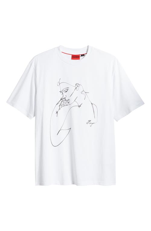 Hugo Boss Relaxed-fit T-shirt In Cotton Jersey With Face Print