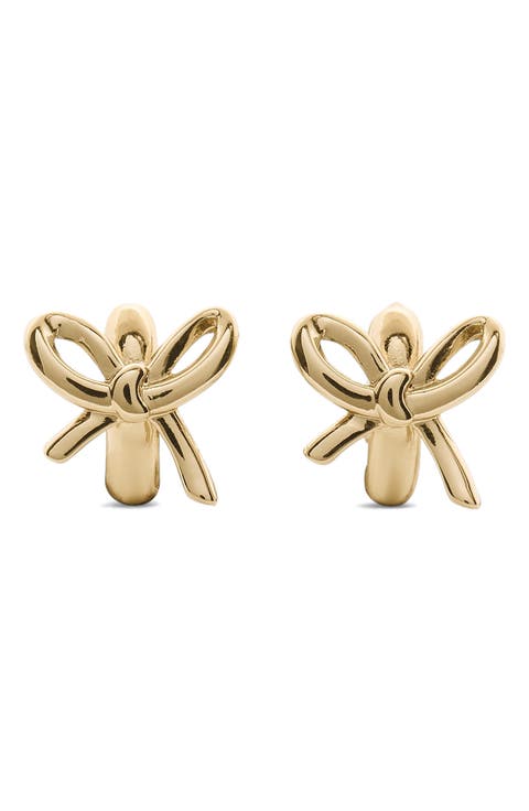 bow huggie hoop earrings
