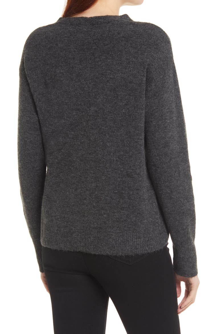 V-Neck Sweater, Alternate, color, GREY DARK CHARCOAL HEATHER