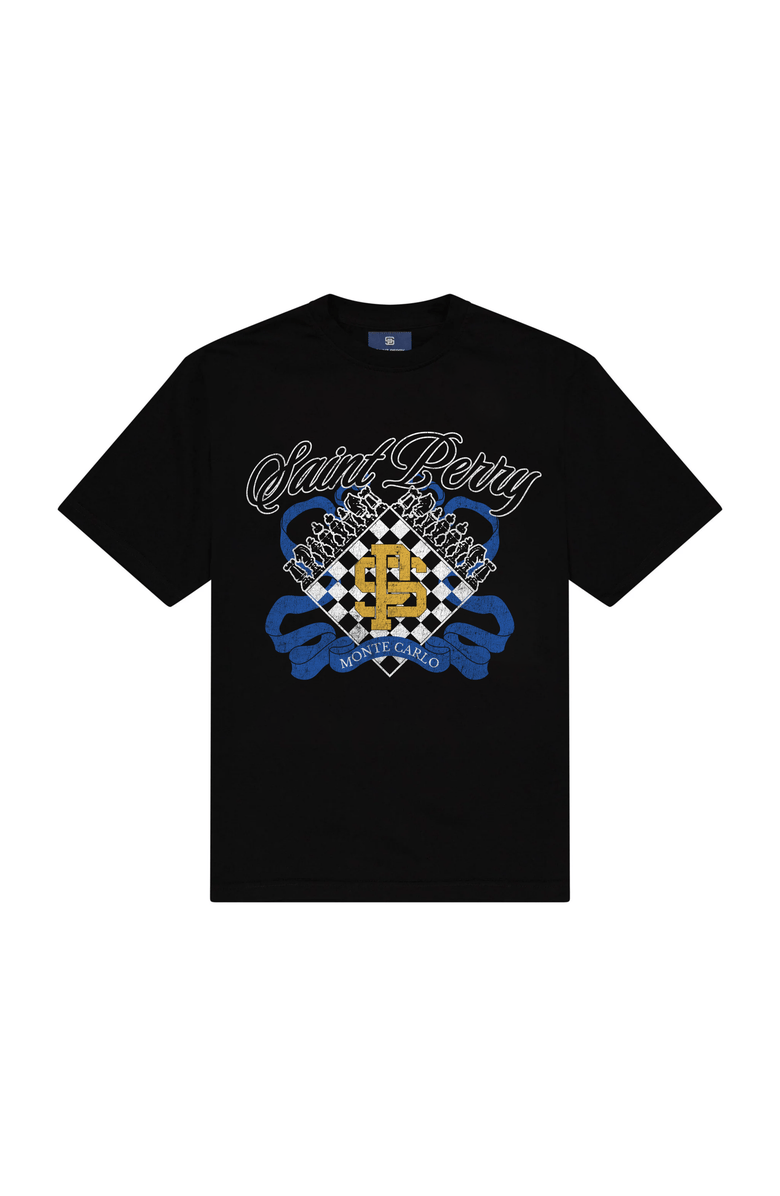 SAINT PERRY Monte Carlo Chess Crest T-Shirt, Main, color, Black