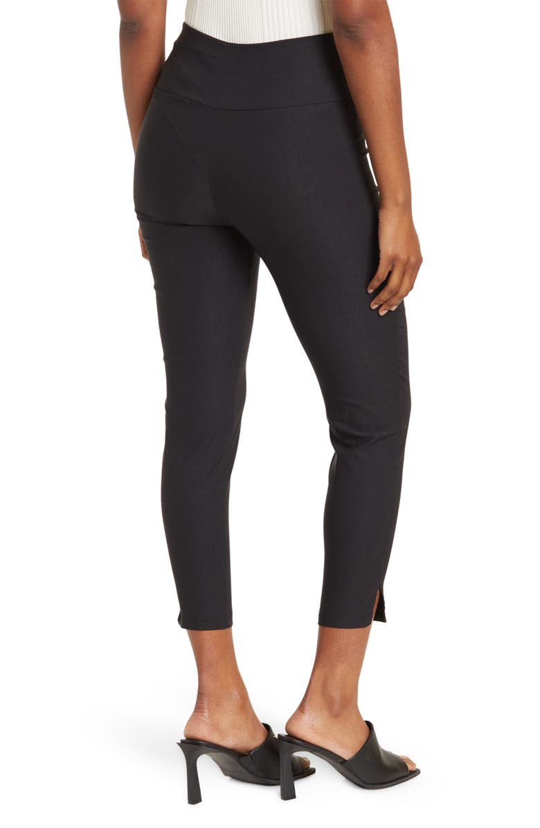 PATRIZIA LUCA High Waist Capri Crop Leggings, Alternate, color, Black