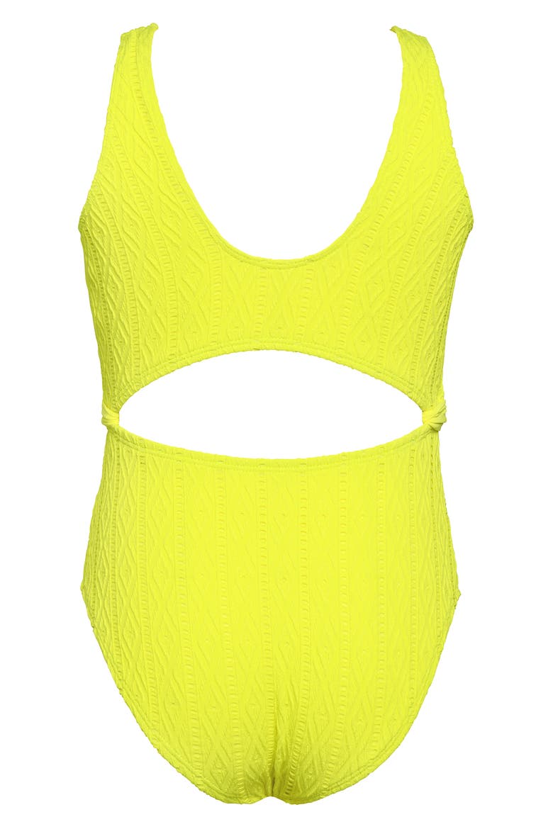 Kids' Cutout One-Piece Swimsuit, Alternate, color, CITRON