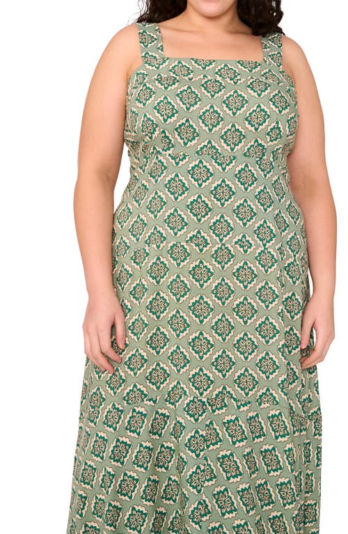 Vince Camuto Medallion Print Wide Strap Maxi Dress