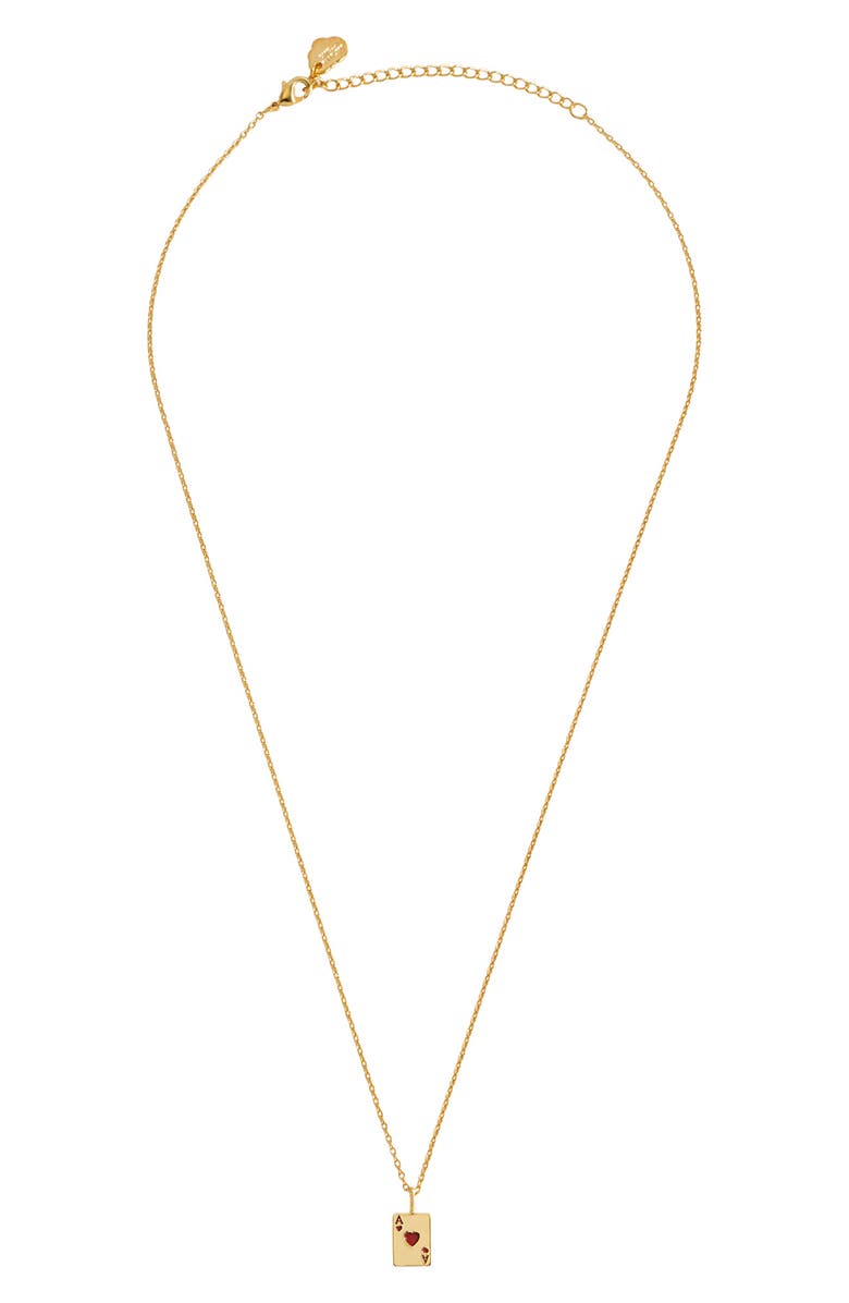 Estella Bartlett Ace of Hearts Pendant Necklace, Alternate, color, Gold