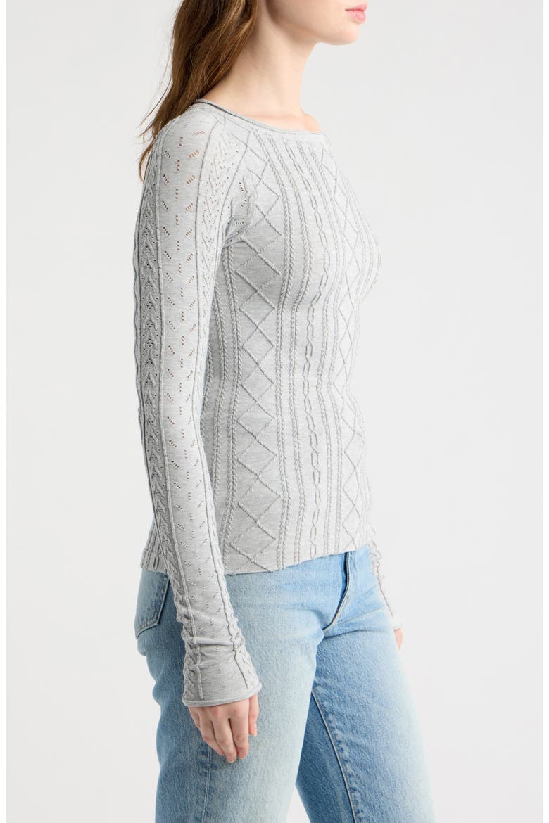 So Soft Seamless Long Sleeve Top, Alternate, color, HEATHER GREY