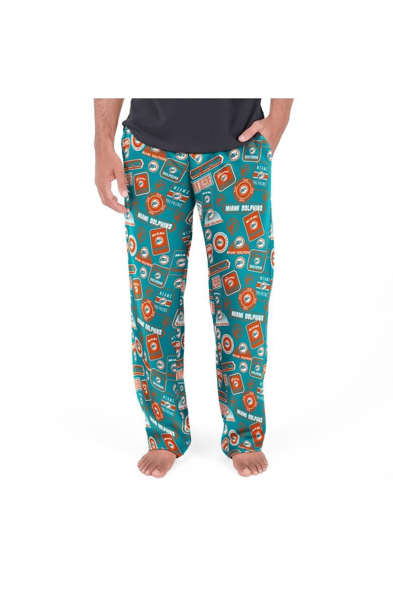 Men's Concepts Sport Aqua Miami Dolphins Throwback Logo Grady Pants, Main, color, Aqua