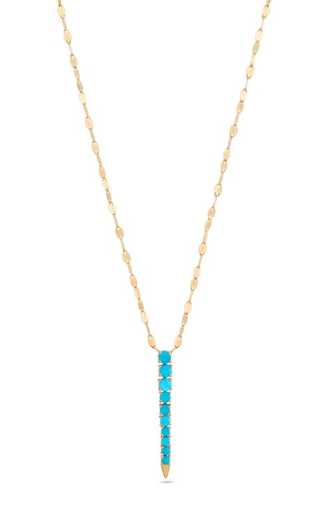 Turquoise Tennis Pendant Necklace