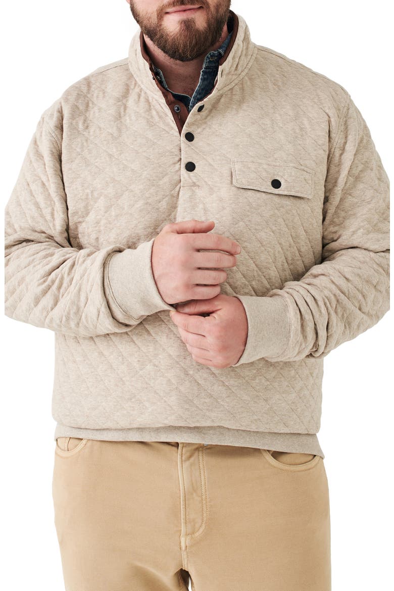 Brand Epic Quilted Fleece Pullover, Main, color, OATMEAL MELANGE