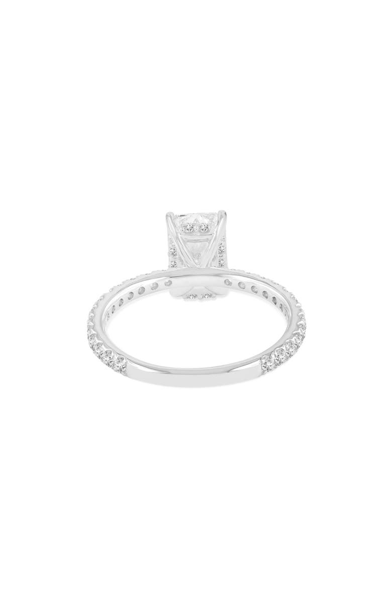LuvMyJewelry Regalia 14K White Gold Emerald Cut Lab Grown Diamond Hidden Halo Engagement Ring - 2.55 ctw, Alternate, color, 14K White Gold