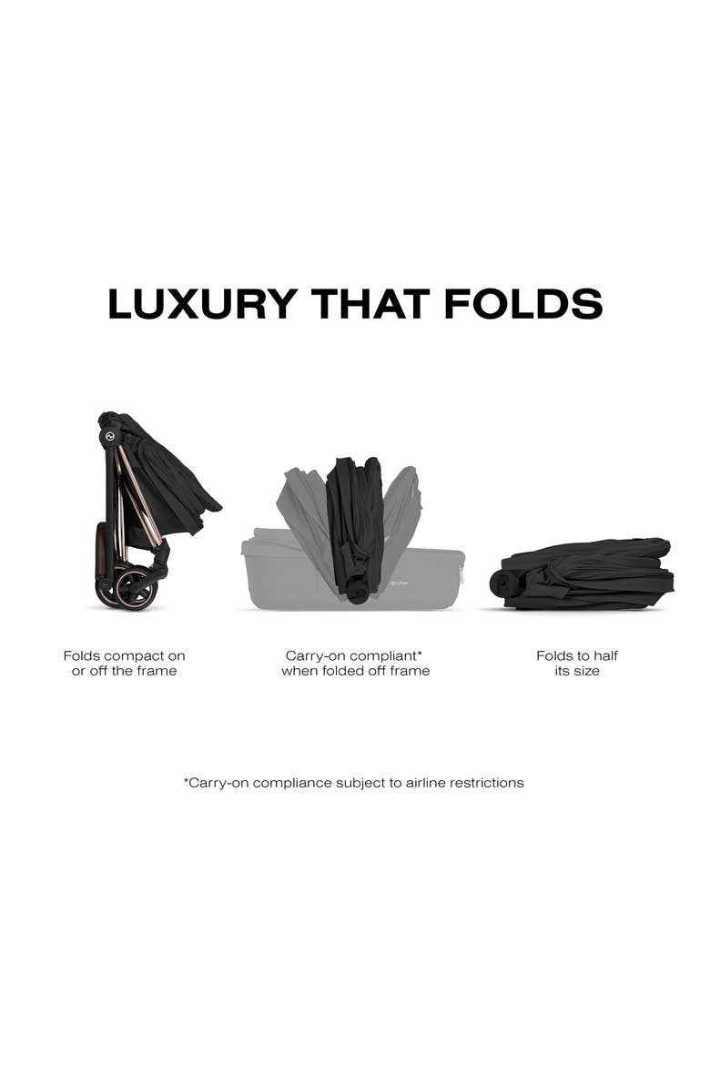 Fold Lux Carry Cot for the Mios/Coya Strollers – Style Collection, Alternate, color, SEPIA BLACK
