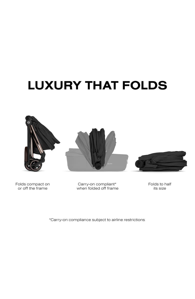 CYBEX Fold Lux Carry Cot for the Mios/Coya Strollers – Style Collection, Alternate, color, Sepia Black