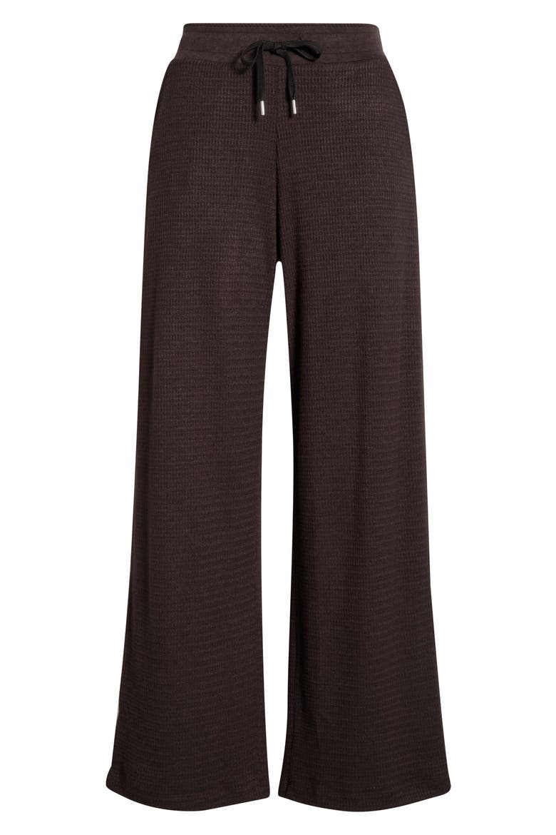 Waffle Wide Leg Pajama Pant, Alternate, color, MOLASSES