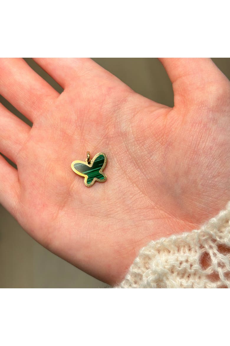 Malachite Butterfly Charm, Alternate, color, Malachite