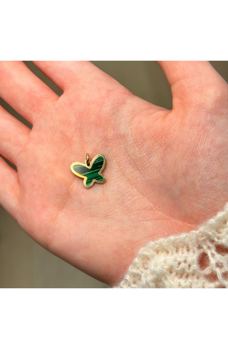 The Lovery Fine Jewelry Malachite Butterfly Charm, Alternate, color, Malachite