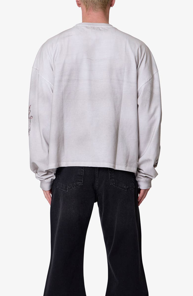 mnml No Longer Here Oversize Long Sleeve Cotton Graphic T-Shirt, Alternate, color, White