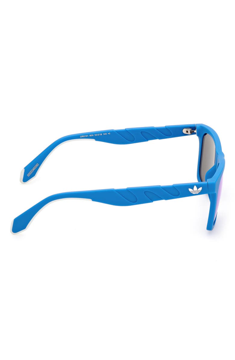 adidas 53MM Navigator Sunglasses, Alternate, color, Matte Light Blue / Blue Mirror