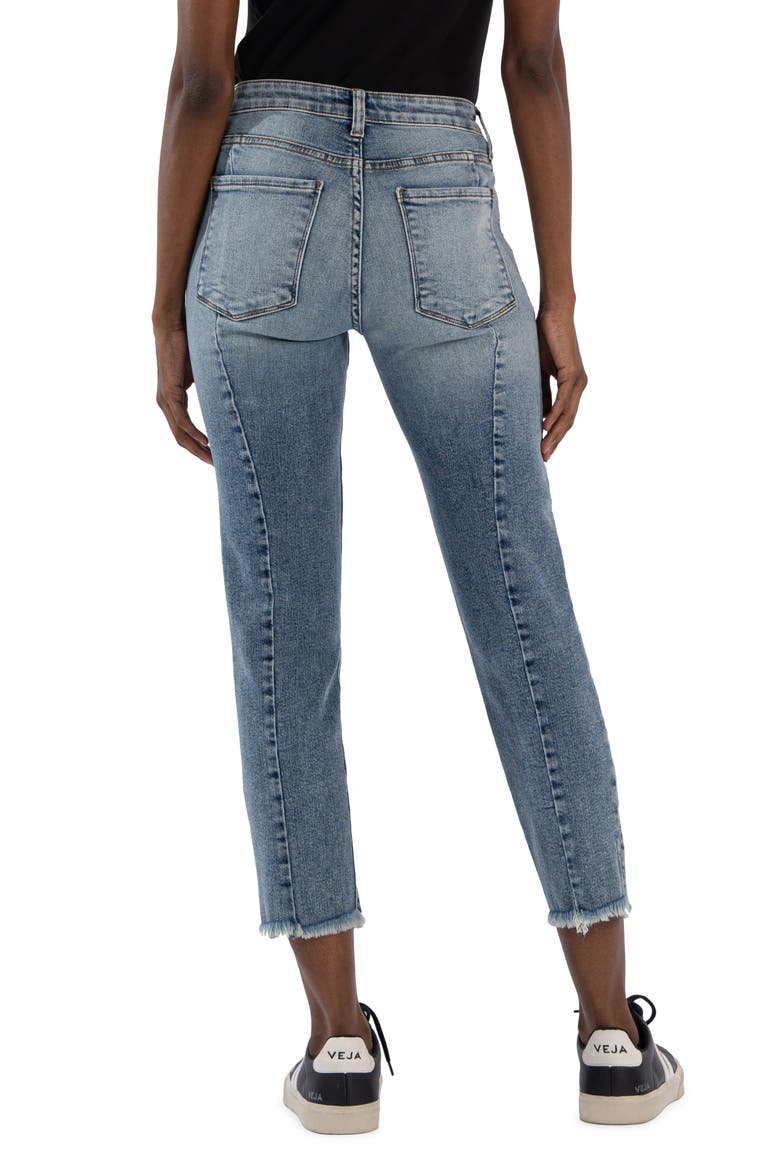 Rachael Fab Ab Frayed High Waist Crop Jeans, Alternate, color, HEAVENLY
