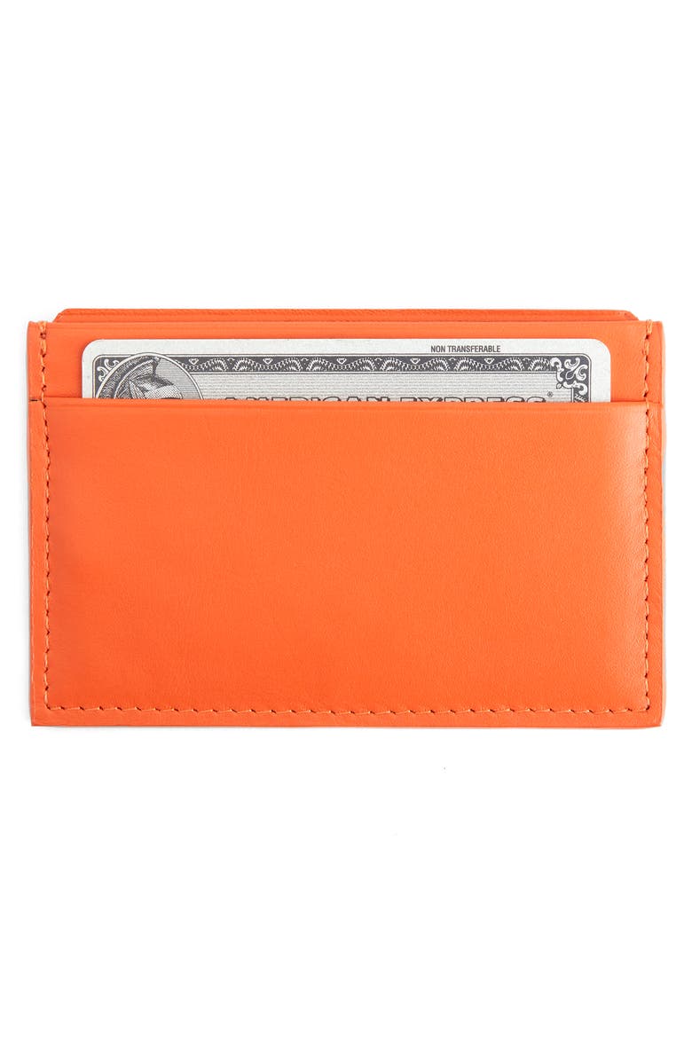 RFID Leather Card Case, Alternate, color, ORANGE