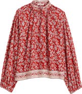 Madewell Paisley Shirred Popover Top