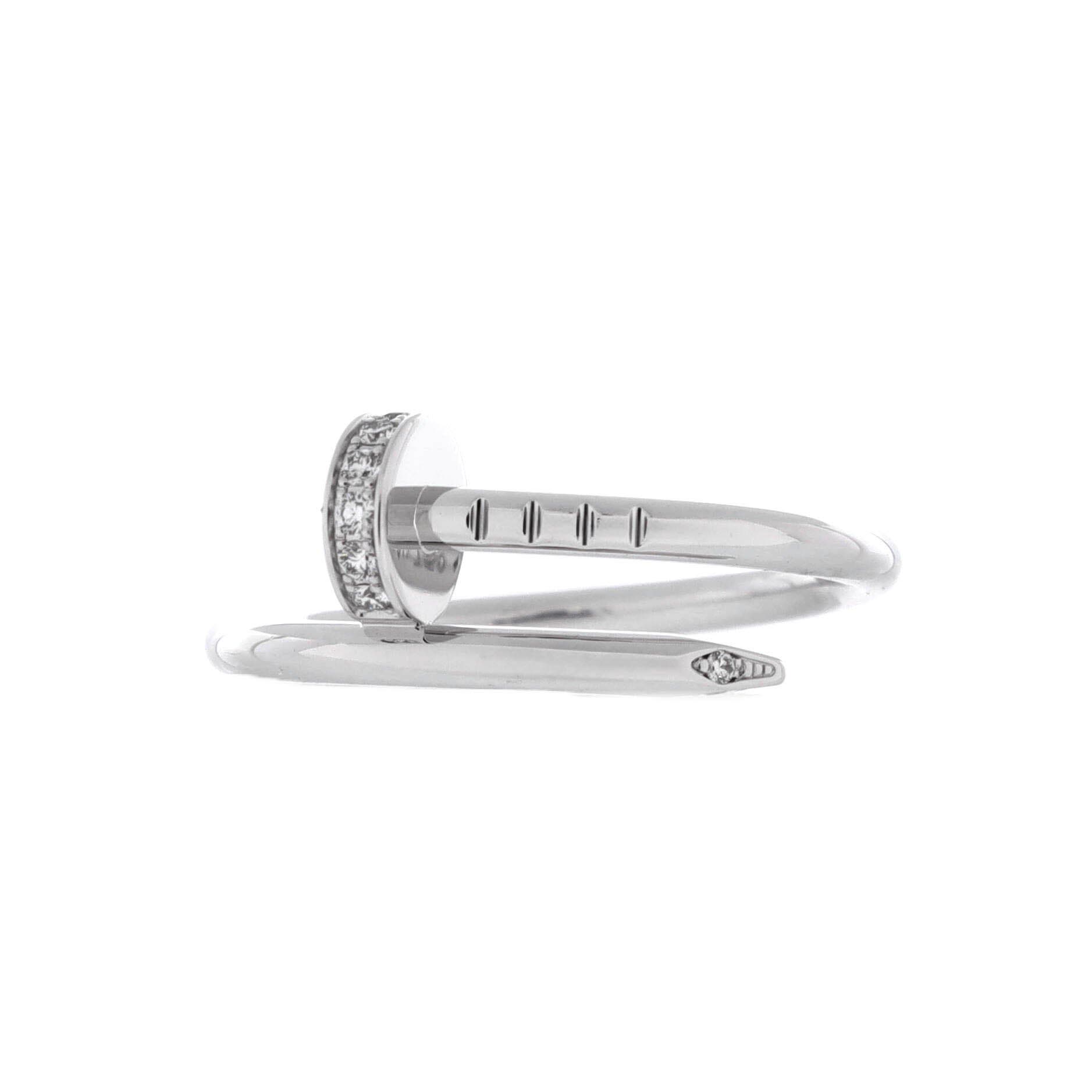 Juste un Clou Ring 18K White Gold and Diamonds Small, Alternate, color, Metallic Gold