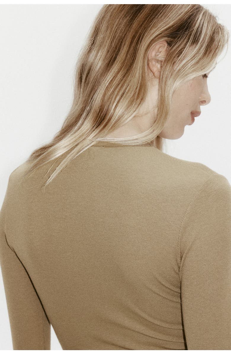 H&M Ribbed Jersey Body, Alternate, color, Khaki Green