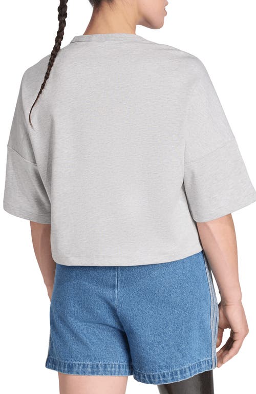 Adidas Originals Adidas 3-striped Boxy T-shirt In Gray