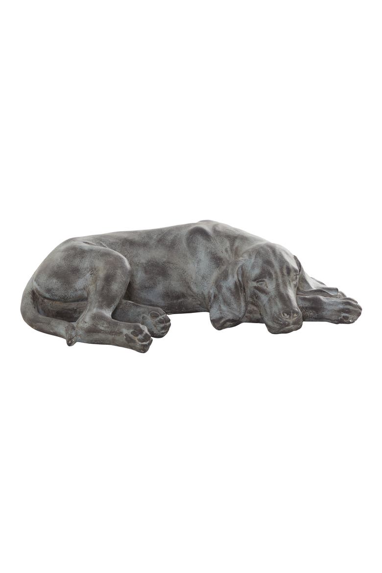 Dark Gray Magnesium Oxide Modern Farmhouse Dog Garden Sculpture, Main, color, DARK GREY