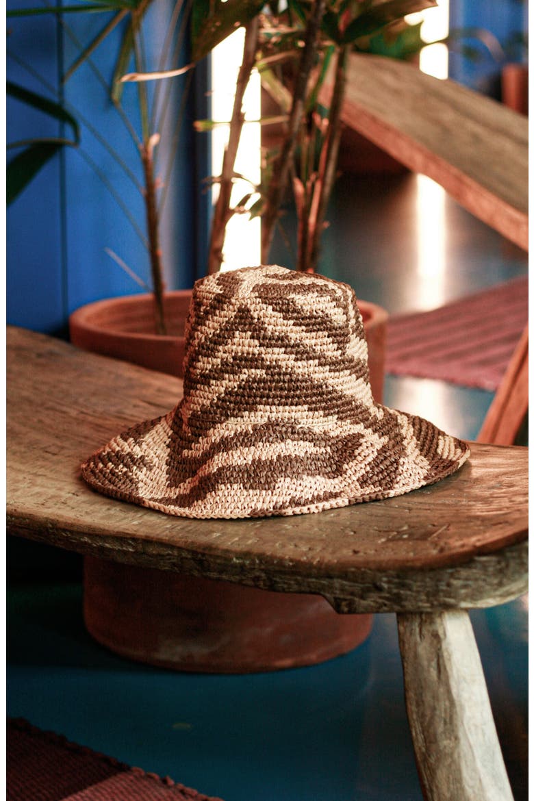 The Zenda Wide Brim Raffia Rancher Hat, Alternate, color, Brown