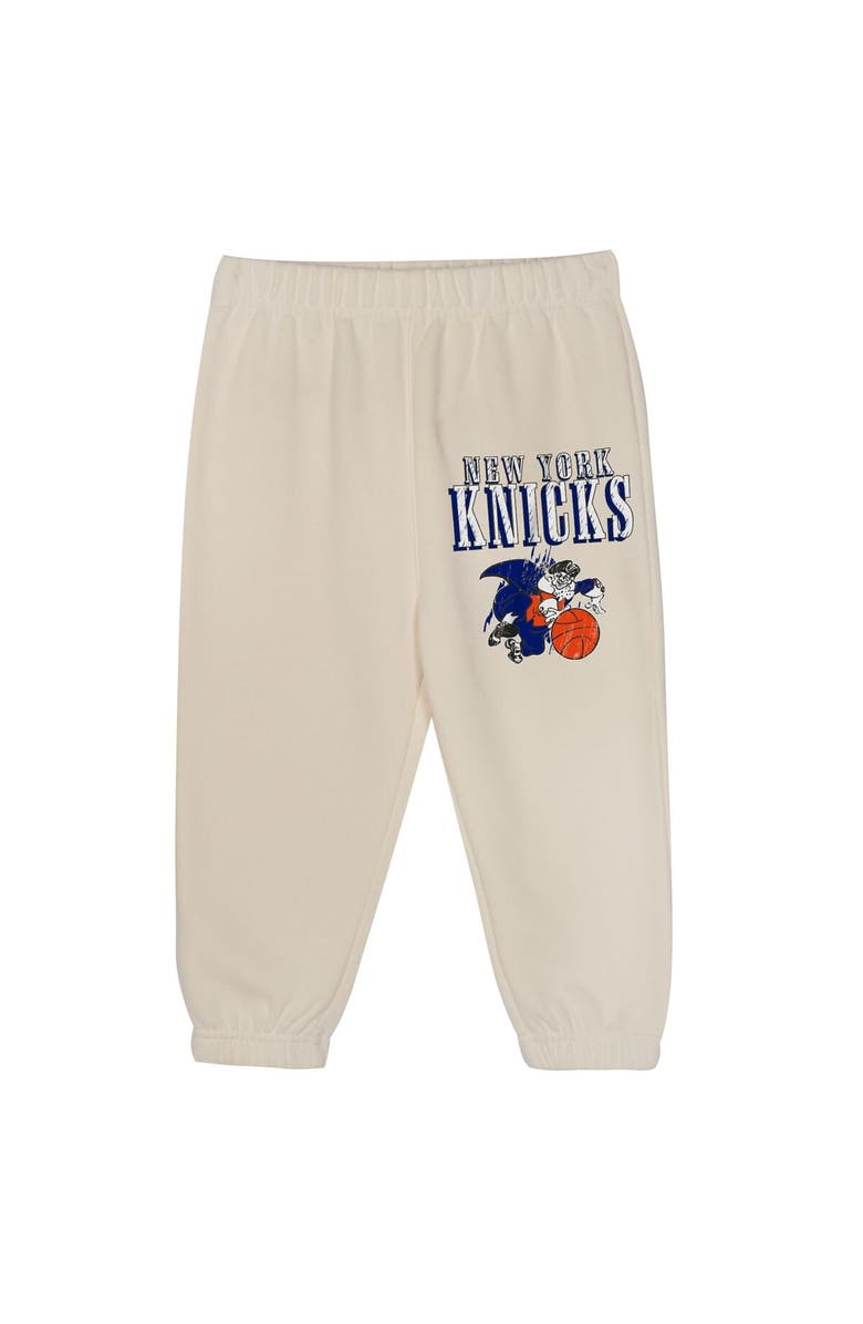 Mitchell & Ness Toddler Mitchell & Ness  Cream New York Knicks Hang Time Oversized Pullover Hoodie & Pants Set, Alternate, color, 