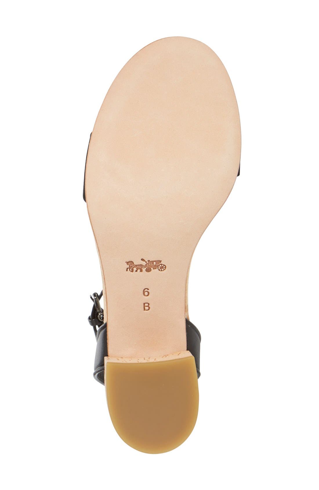 COACH 'Thompson' Block Heel Ankle Strap Sandal, Alternate, color, 