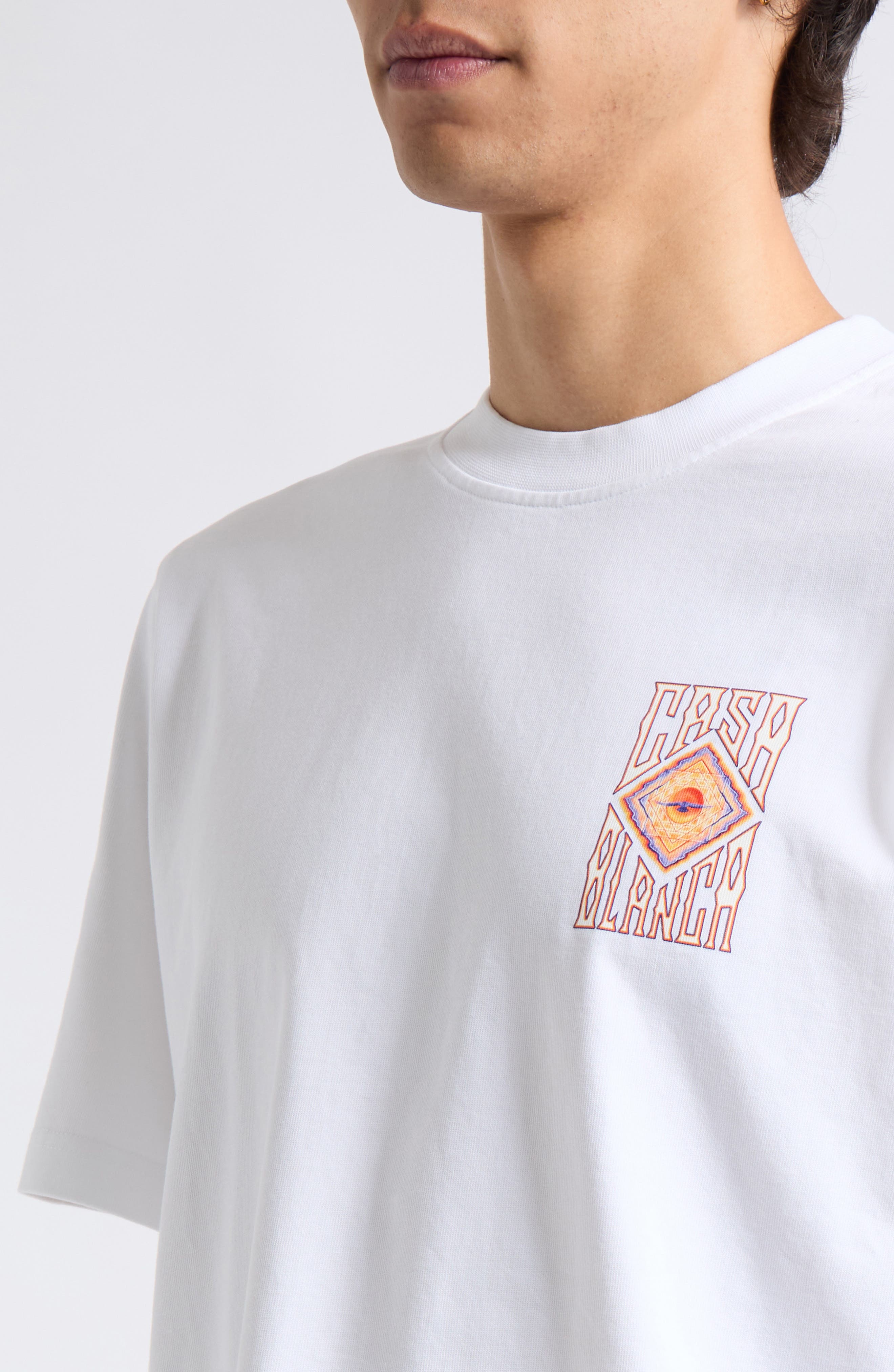 Casablanca Classic Fit Hermons Mirage Organic Cotton Graphic T-Shirt ...