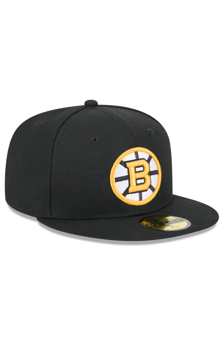 New Era Men's New Era  Black Boston Bruins Core 59FIFTY Fitted Hat, Alternate, color, Black
