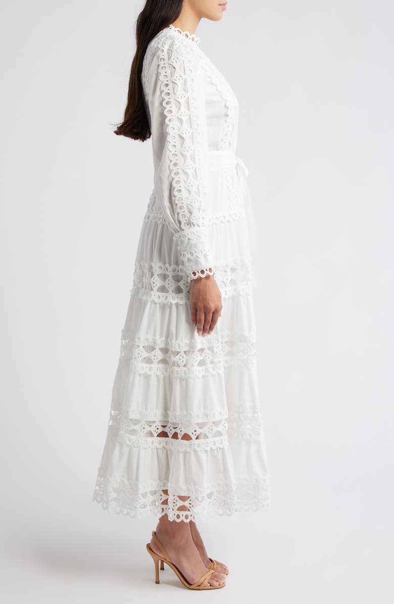 LAYERED WITH LOVE Lace Trim Long Sleeve Cotton Maxi Dress, Alternate, color,