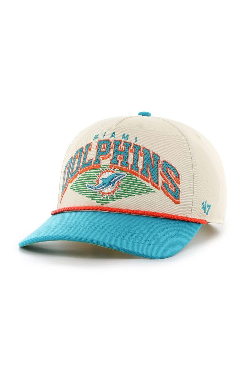 '47 Men's '47  Cream Miami Dolphins Pomona Rope Adjustable Hitch Hat, Main, color, 