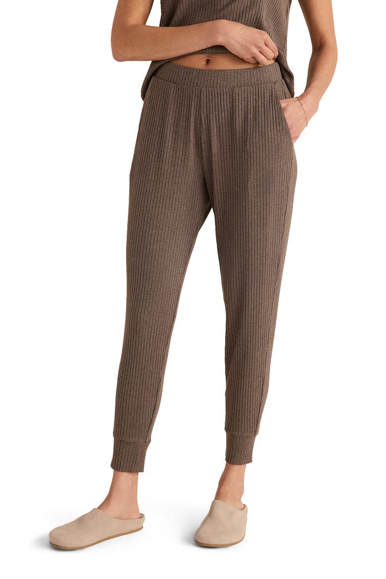 Drapey Rib Knit Joggers, Main, color, Walnut Hthr