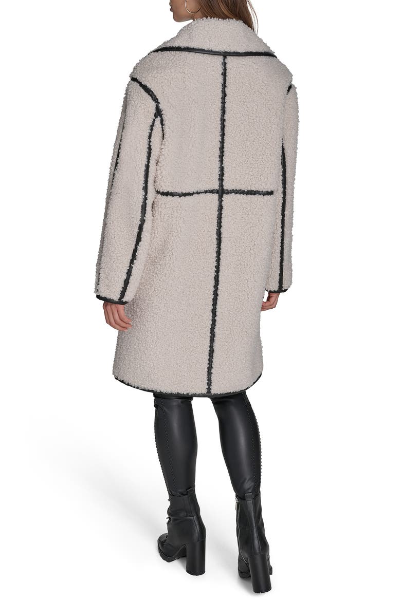 Faux Shearling Coat, Alternate, color, IVORY/ BLACK