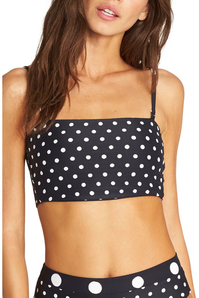 True That Reversible Bandeau Bikini Top, Alternate, color, BLACK PEBBLE