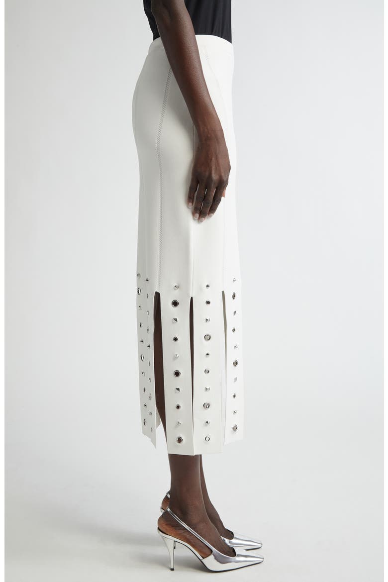 Grommet Studded Car Wash Knit Skirt, Alternate, color, PEARL