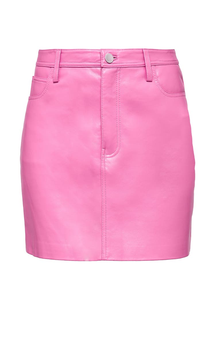 Dixie Recycled Leather Skirt, Alternate, color, Aurora Pink