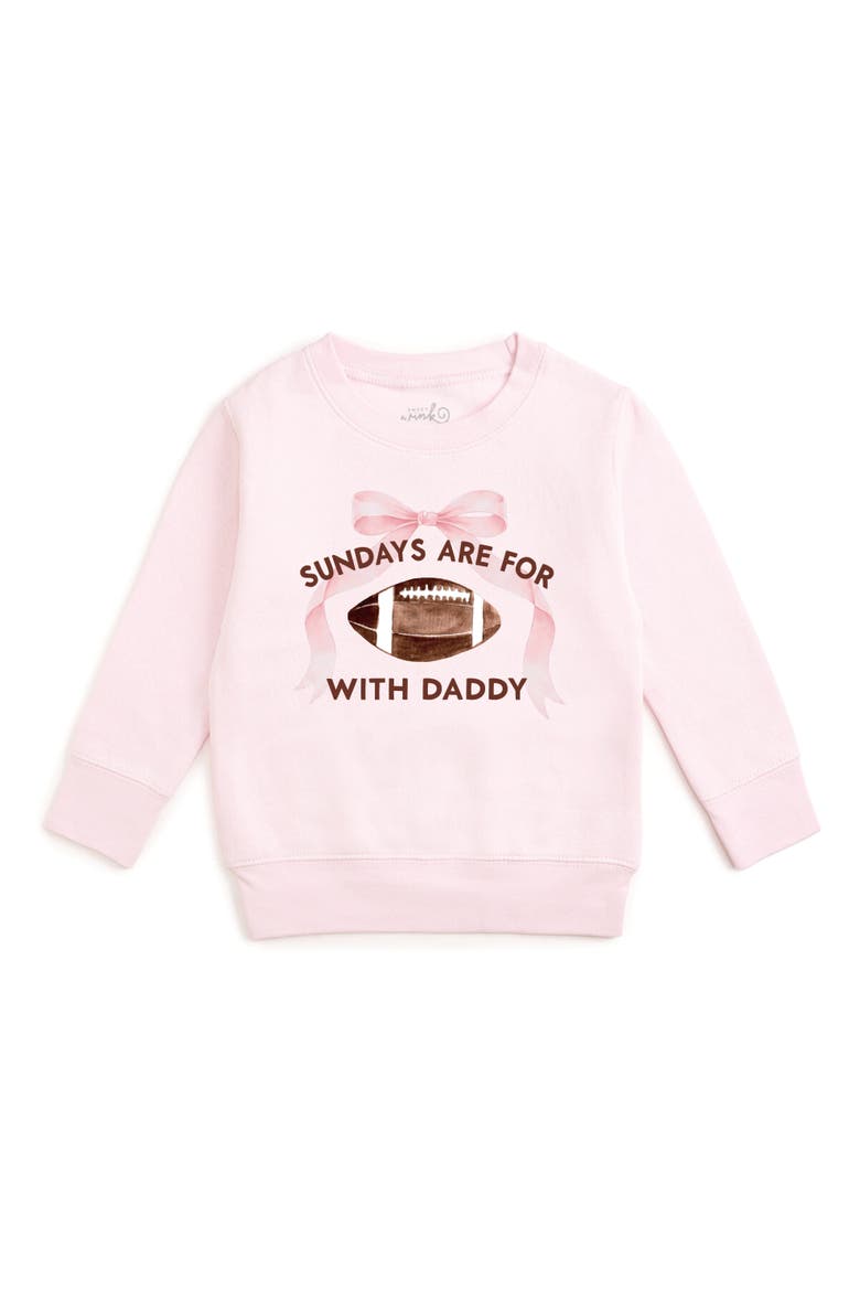 Sundays Are For Football With Daddy Sweatshirt, Main, color, Ballet Pink