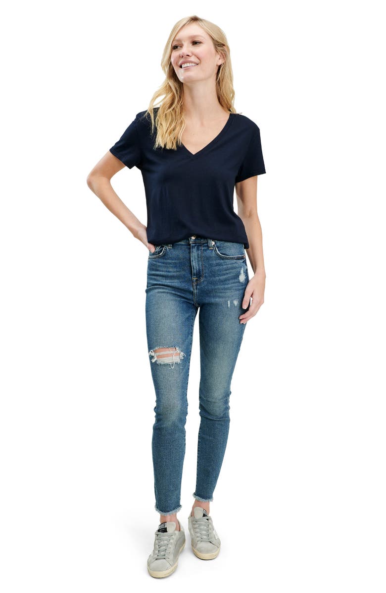 Splendid Kate V-Neck T-Shirt, Alternate, color, Navy