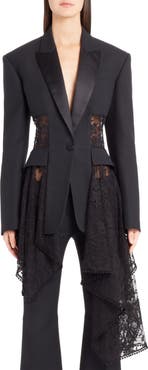 McQueen Alexander McQueen Lace Drape Corset Jacket