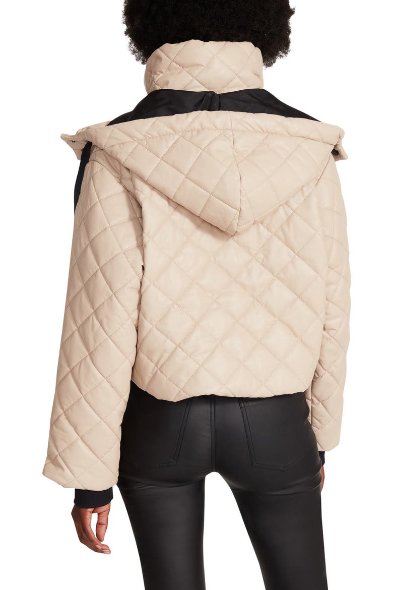 Hayle Quilted Faux Leather Puffer Jacket, Alternate, color, BEIGE
