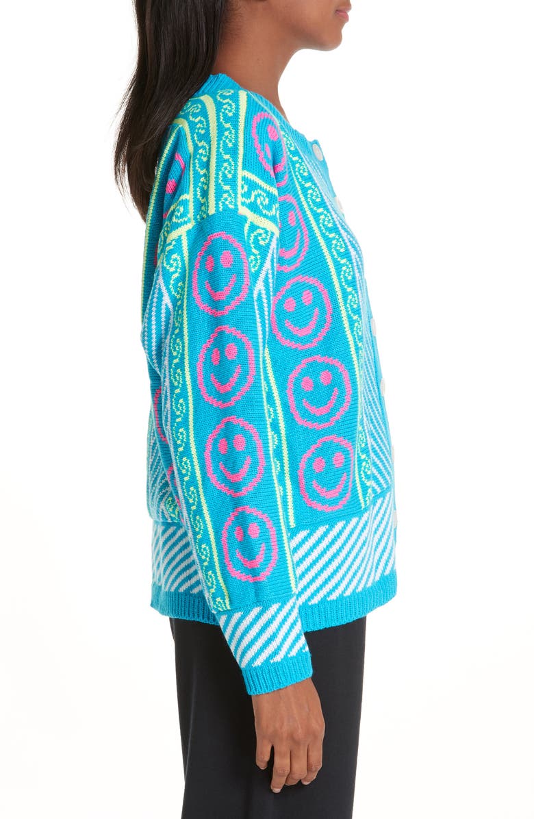 Ashley Williams Hannah Smiley Face Cardigan, Alternate, color, 