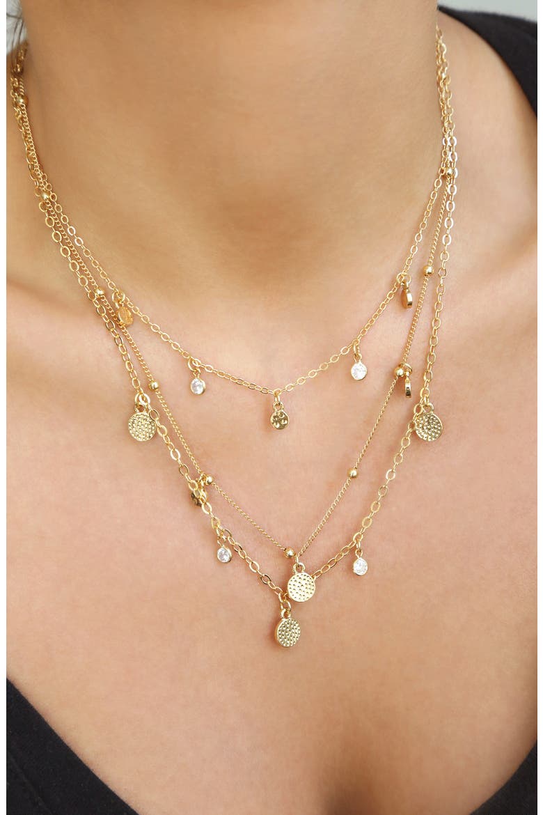 Multistrand Necklace, Alternate, color, GOLD